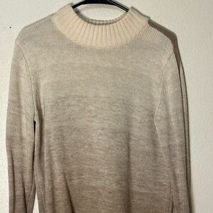 Athleta Wool Ombre Tan Mock Neck Sweater